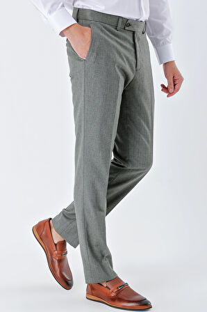 Haki Yan Cepli Comfort Fit Rahat Kesim Klasik Pantolon 1003235152