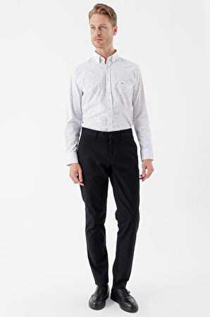 Siyah Pamuklu Likralı Yan Cepli Comfort Fit Rahat Kesim Casual Pantolon 1003235154