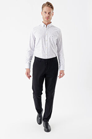 Siyah Pamuklu Likralı Yan Cepli Comfort Fit Rahat Kesim Casual Pantolon 1003235154