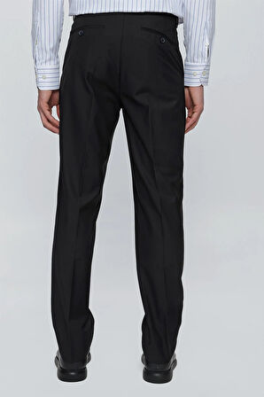 Siyah Gabardin Yan Cepli Comfort Fit Rahat Kesim Basic Pantolon 1003240005
