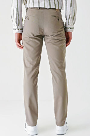 Koyu Camel Gabardin Pamuklu Yan Cepli Comfort Fit Rahat Kesim Casual Pantolon 1003240113