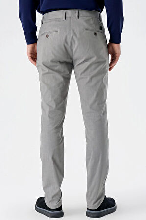 Gri Yan Cepli Slim Fit Dar Kesim Casual Pantolon 1003240151
