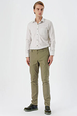Koyu Haki Yan Cepli Slim Fit Dar Kesim Casual Pantolon 1003240151