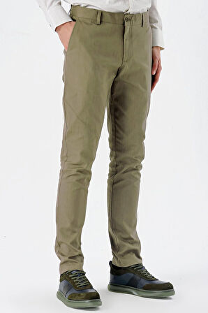 Koyu Haki Yan Cepli Slim Fit Dar Kesim Casual Pantolon 1003240151