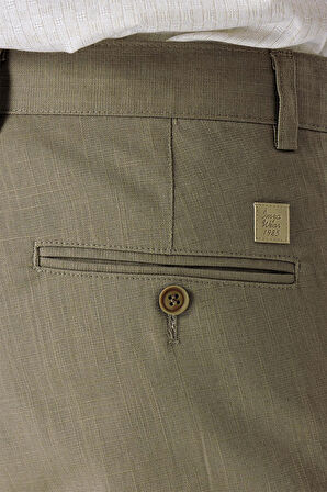 Koyu Haki Yan Cepli Slim Fit Dar Kesim Casual Pantolon 1003240151