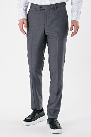 Füme Desenli Pamuklu Likralı Yan Cepli Slim Fit Dar Kesim Klasik Pantolon 1003240152