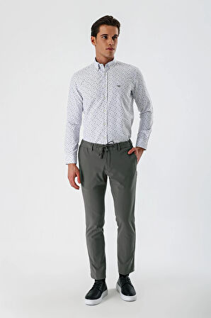 Toprak Likralı Yan Cepli Lastikli Slim Fit Dar Kesim Casual Pantolon 1003240155