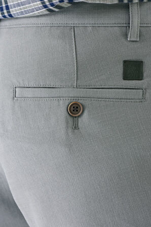 Gri Armürlü Likralı Yan Cep Comfort Fit Rahat Kesim Casual Pantolon 1003240158