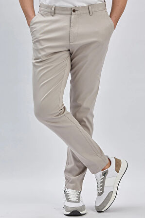 Toprak Desenli Pamuklu Likralı Yan Cepli Comfort Fit Rahat Kesim Casual Pantolon 1003240160