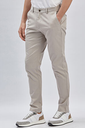 Toprak Desenli Pamuklu Likralı Yan Cepli Comfort Fit Rahat Kesim Casual Pantolon 1003240160