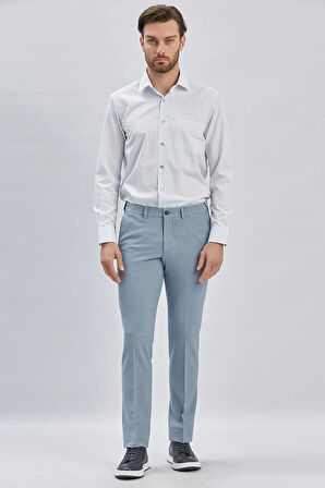 Mavi Düz Gofreli Esnek Yan Cep Slim Fit Casual Pantolon 1003240162