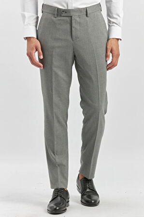 Füme Kendinden Desenli Bez Ayağı Slim Fit Classic Pantolon 1003240165