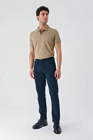 Koyu Lacivert Gabardin Pamuklu 5 Cep Slim Fit Dar Kesim Casual Pantolon 1003240318