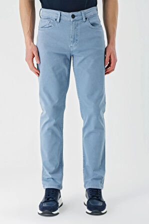 Koyu Turkuaz Gabardin Pamuklu 5 Cep Slim Fit Dar Kesim Casual Pantolon 1003240318