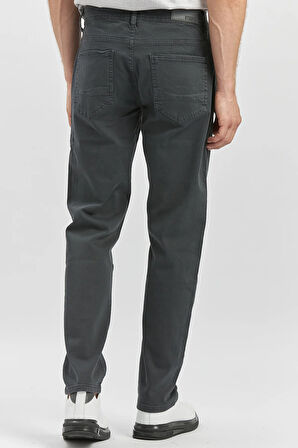 Koyu Antrasit Düz Gabardin Slim Fit Casual Pantolon 1003240319