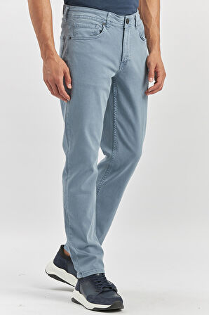 Koyu Turkuaz Düz Gabardin Slim Fit Casual Pantolon 1003240319