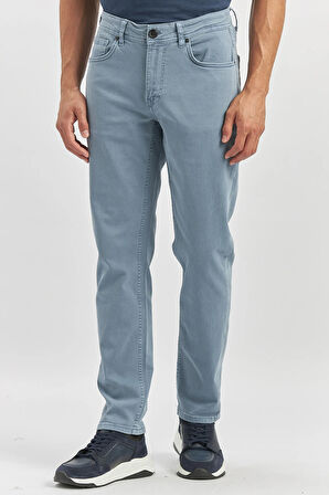 Koyu Turkuaz Düz Gabardin Slim Fit Casual Pantolon 1003240319