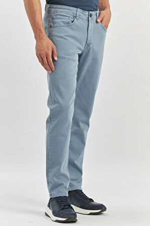 Koyu Turkuaz Düz Gabardin Slim Fit Casual Pantolon 1003240319