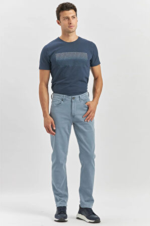 Koyu Turkuaz Düz Gabardin Slim Fit Casual Pantolon 1003240319