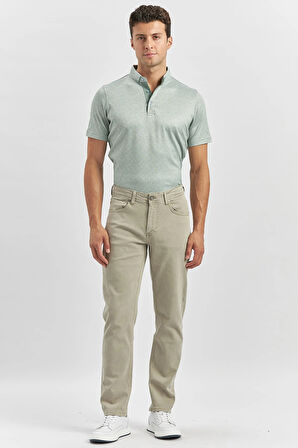 Koyu Bej Düz Gabardin Slim Fit Casual Pantolon 1003240319