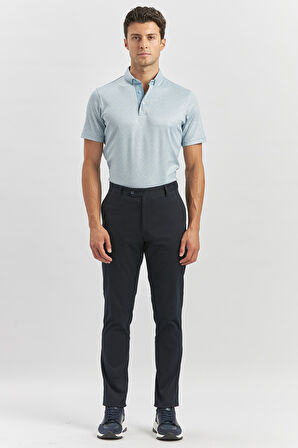 Koyu Lacivert Gabardin Pamuklu Likralı Yan Cepli Slim Fit Dar Kesim Casual Pantolon 1003225900