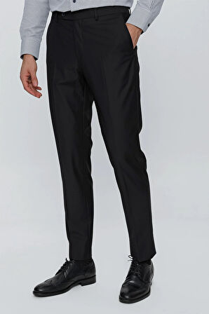Siyah Düz Gabardin Slim Fit Basic Pantolon 1003245013