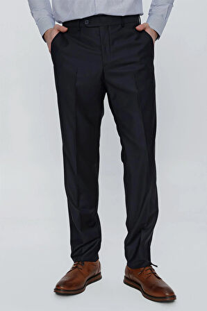 Lacivert Düz Gabardin Slim Fit Basic Pantolon 1003245013