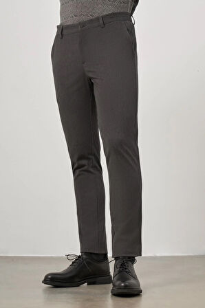 Koyu Antrasit Düz Gabardin Slim Fit Casual Pantolon 1003245102