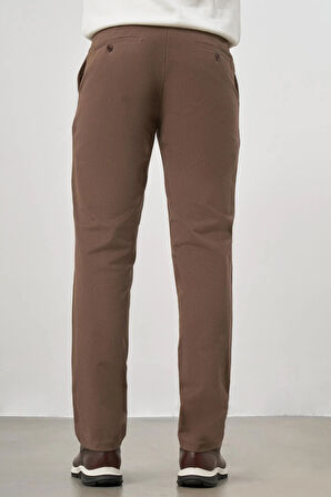 Koyu Vizon Düz Gabardin Slim Fit Casual Pantolon 1003245102