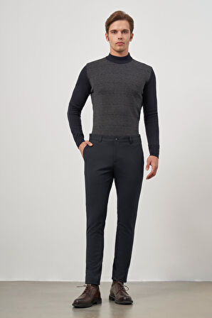 Lacivert Düz Gabardin Slim Fit Casual Pantolon 1003245105