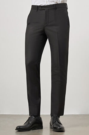 Siyah Düz Bez Ayağı Slim Fit Classic Pantolon 1003245152