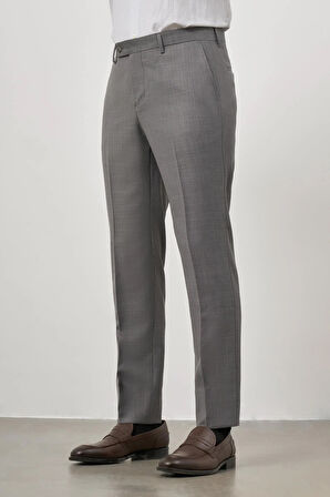 Koyu Füme Düz Bez Ayağı Slim Fit Classic Pantolon 1003245152