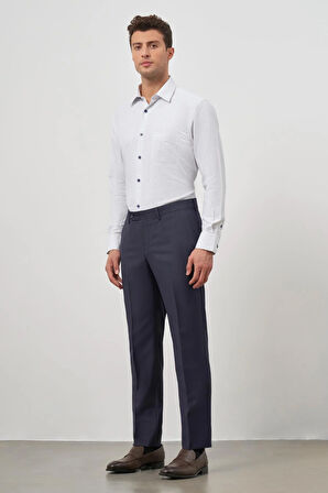 Lacivert Düz Bez Ayağı Slim Fit Classic Pantolon 1003245152