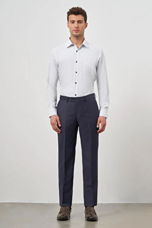 Lacivert Düz Bez Ayağı Slim Fit Classic Pantolon 1003245152