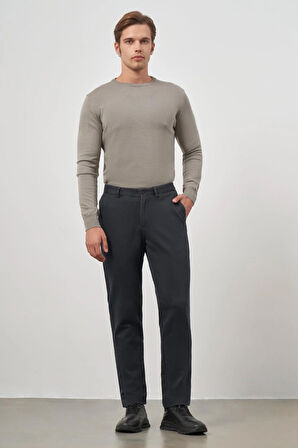 Siyah Düz Gabardin Comfort Fit Büyük Beden Casual Pantolon 1003245154