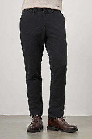 Koyu Antrasit Düz Gabardin Comfort Fit Casual Pantolon 1003245155