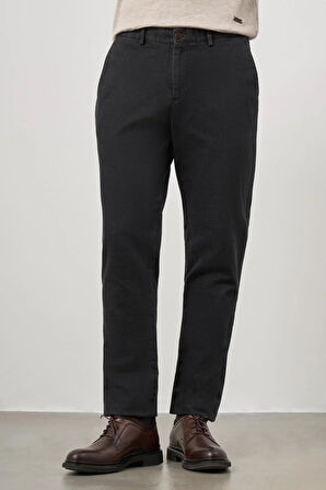 Koyu Antrasit Düz Gabardin Comfort Fit Casual Pantolon 1003245155
