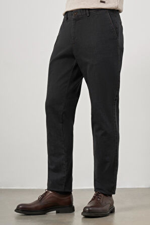 Koyu Antrasit Düz Gabardin Comfort Fit Casual Pantolon 1003245155