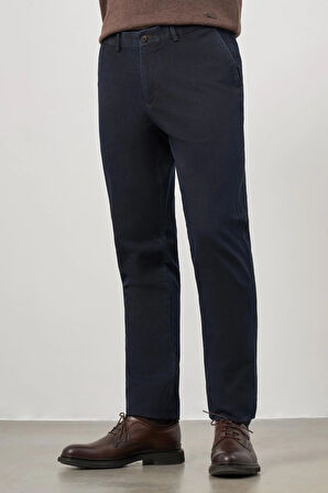 Koyu Lacivert Düz Gabardin Comfort Fit Büyük Beden Casual Pantolon 1003245156