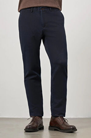 Koyu Lacivert Düz Gabardin Comfort Fit Büyük Beden Casual Pantolon 1003245156