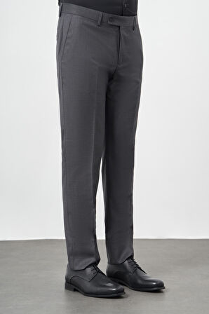 Füme Düz Gabardin Comfort Fit Classic Pantolon 1003245157