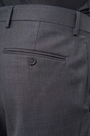 Füme Düz Gabardin Comfort Fit Classic Pantolon 1003245157