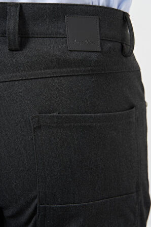 Koyu Antrasit Düz Gabardin Esnek 5 Cep Slim Fit Casual Pantolon 1003245161