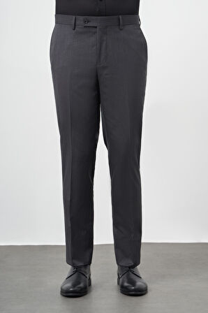 Siyah Kendinden Desenli Bez Ayağı Yan Cep Comfort Fit Classic Pantolon 1003245166