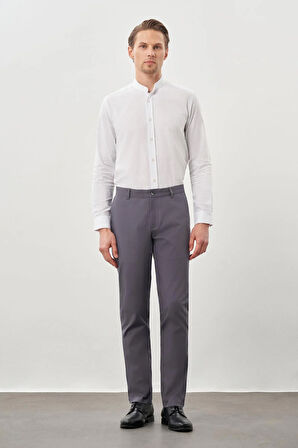 Füme Kendinden Desenli Bez Ayağı Pamuklu Yan Cep Slim Fit Casual Pantolon 1003245168