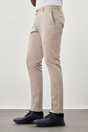 Toprak Kendinden Desenli Bez Ayağı Pamuklu Yan Cep Slim Fit Casual Pantolon 1003245168