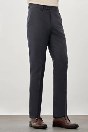 Lacivert Düz Bez Ayağı Esnek Yan Cep Slim Fit Classic Pantolon 1003245207_209