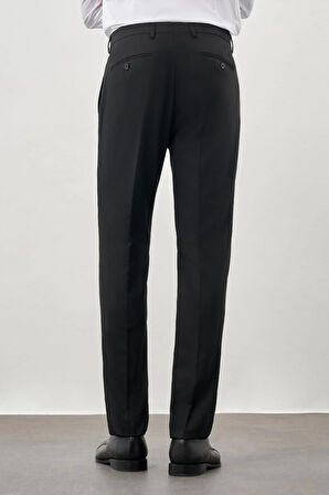 Siyah Düz Gabardin Esnek Yan Cep Slim Fit Classic Pantolon 1003245209_001