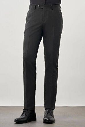 Koyu Antrasit Düz Gabardin Esnek Yan Cep Slim Fit Classic Pantolon 1003245209_070