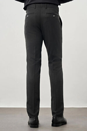 Koyu Antrasit Düz Gabardin Esnek Yan Cep Slim Fit Classic Pantolon 1003245209_070